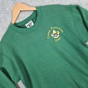 Lee Heavyweight Camp Freedom Staff Green Sweatshirt Men's Size M Boy Scouts SPOT